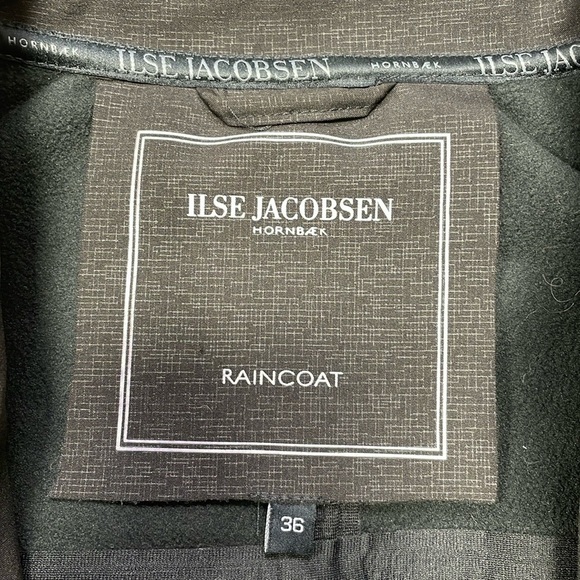 ILSE JACOBSEN Raincoat Hornbaek Jacket Hooded Grey Pocket Full Zip Size 36 Small - Picture 8 of 10